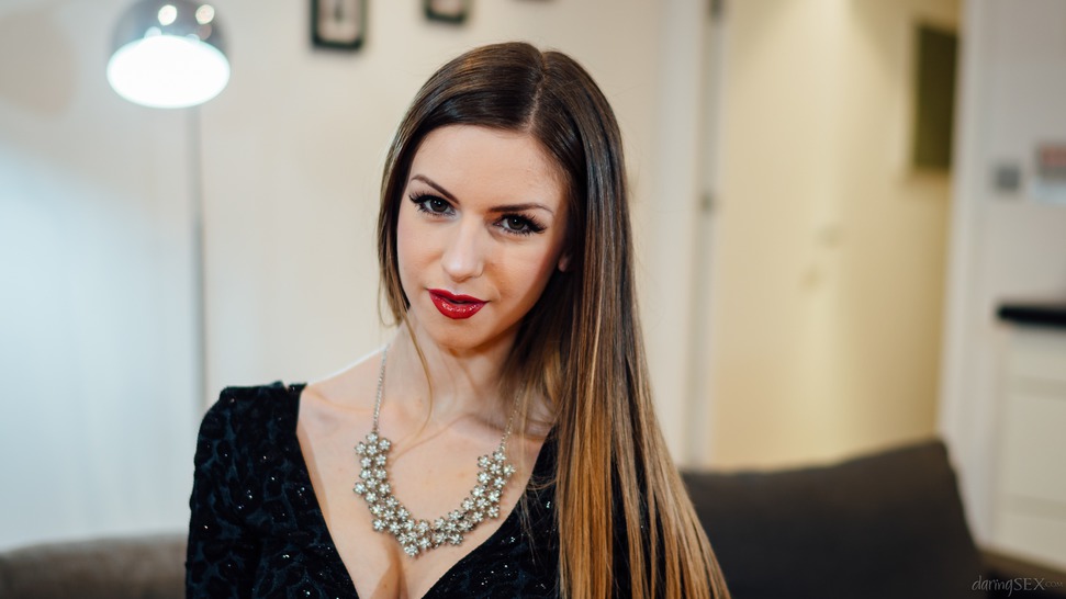 Sexy Stella Cox Strips Off Her Black Lingerie (2/15)
