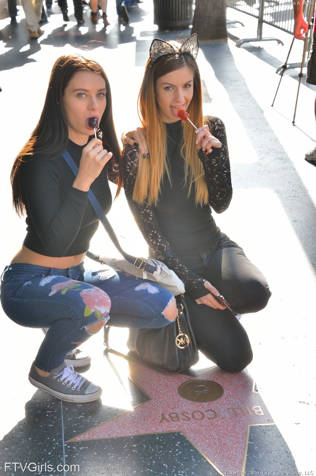 Stella And Lana Flashing Tits In Public (1/18)
