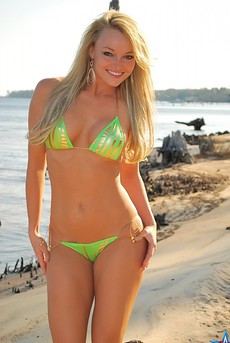 Bikini Blonde At The Beach 00