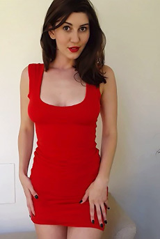 Amber Hahn In Red Dress