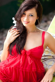 Hot Babe Natasha Belle In Red Dress
