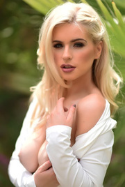 Blonde Jess Davies In The Garden
